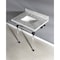 Kingston Brass 30" x 22" Carrara Marble Vanity Top w/Clear Acrylic Console Legs, Carrara Marble/Oil Rubbed Bronze KVPB3030MASQ5 - alternate 3